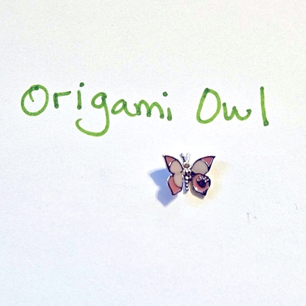 Origami Owl Pink Butterfly Charm